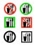 Set of eating and drinking icon allowed and forbidden sign red a