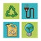 Set ecology environment recycle conservation nature icons