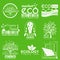 Set of ecology, environment and recycling logos. Vector logo templates