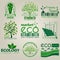 Set of ecology, environment and recycling logos. Vector logo templates