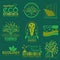 Set of ecology, environment and recycling logos. Vector logo templates