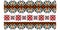 Set of editable colorful seamless ethnic Ukrainian traditional cross stitch patterns for embroidery stitch. Floral and