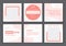 Set editable of cute feed for social media template background. Hand drawn abstract organic shapes background for ig post feed.
