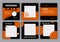 Set of editable minimal square banner template design for ig feed post. Suitable for social media post and web ads. Black and