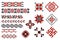 Set of editable Ukrainian traditional seamless ethnic patterns for embroidery stitch. Vintage floral and geometric ornaments