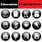Set of education glossy icons