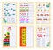 Set of educational pages on square paper for little children. Coloring book. Developing writing, counting, drawing and tracing