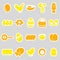 Set of egg theme yellow stickers