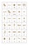 Set of egyptian hieroglyphics alphabet with latin letters on white