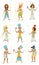 Set of egyptian pharaohs. Vector illustration on a white background.