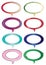 Set of eight dialogue boxes vector - speech bubbles in multiple colors