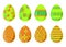 Set of eight easter eggs