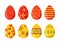 Set of eight easter eggs