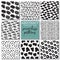 Set of eight hand drawn ink seamless patterns.