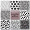 Set of eight hand drawn ink seamless patterns.