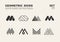 Set of eight minimalistic trendy shapes. Stylish vector logo emb