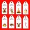 Set of eight vector holiday Christmas labels. Stickers