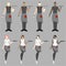 Set of eight waiters girls and men
