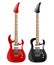 Set of electric guitars isolated
