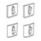 Set of electric wall switch in ON and OFF mode. Hand drawn sketch, isolated on white. Vector