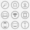 Set of electronic devices and computer technology round icons