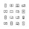 Set of electronic devices line icon design.