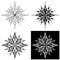 Set of elegant Gothic stars or snowflakes