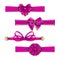 Set of elegant silk colored bows