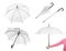 Set with elegant umbrella from different views