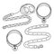 A set of elements for animals, cats, dogs, leashes, collars with medallions