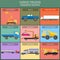 Set of elements cargo transportation: trucks, lorry for creating