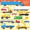 Set of elements cargo transportation: trucks, lorry for creating