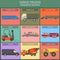 Set of elements cargo transportation: trucks, lorry for creating