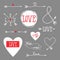 Set of elements for design - arrows, hearts, love