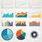 Set of elements for infographics, charts, graphs, diagrams. In color. Vector illustrations