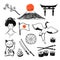 The set of elements of Japanese culture.
