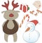 Set of elements for the New Year or Christmas decor. Assistant S