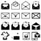 Set of email icons. Open envelope pictogram. Mail symbol, email and messaging, email marketing campaign for website design, mobile