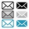 Set of email icons. Signs of a closed envelope. Email.