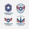 Set emblem american veteran logo design vector