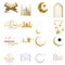 Set of emblems for Islamic holy Ramadan traditions