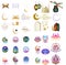 Set of emblems for Islamic holy Ramadan traditions