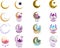 Set of emblems for Islamic holy Ramadan traditions