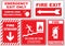 Set of emergency exit Sign (fire exit, emergency exit, fire assembly point)