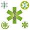 Set of Emergency Star Icons with Caduceus Symbol Green - Health / Pharmacy