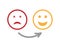 Set of emoji flat icons. Vector Emoticons. Changing Sad to Happy Mood Icons. Emotion Survey. Scale Customer Feedback or Service