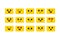 Set of emoji. Kawai yellow faces. Cute emoticons. Flat smileys. Vector illustration.