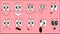 A set of emoji, a set of emotions of funny faces with different emotions, joy, sadness, fear, surprise, smile, cry, doubt on a pin