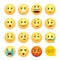 Set of Emoji. Smile icons isolated vector illustration on white background.