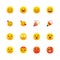 set of emoji smile, party, love,